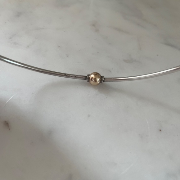 Eden Hand Arts Neckwire Hardwire Screwball choker necklace with GOLD BALL Accent - Picture 2 of 5